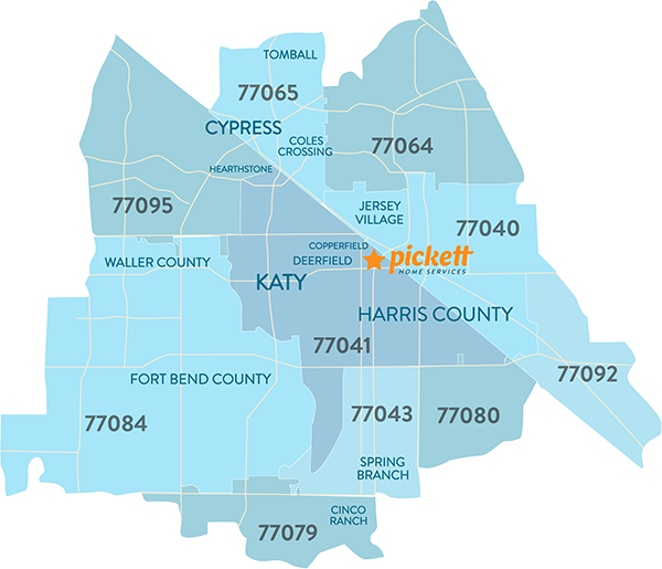 Pickett Home Services Area Map